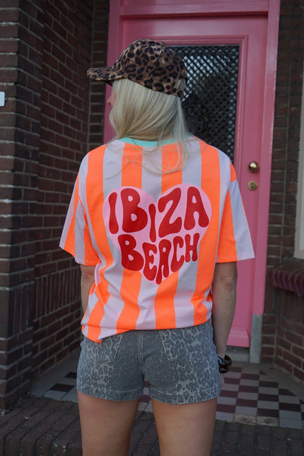 T - SHIRT IBIZA BEACH ORANJE ROZE - Hipishet