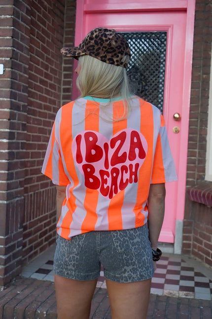T - SHIRT IBIZA BEACH ORANJE ROZE - Hipishet