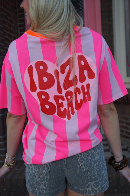 T - SHIRT IBIZA BEACH ROZE - Hipishet