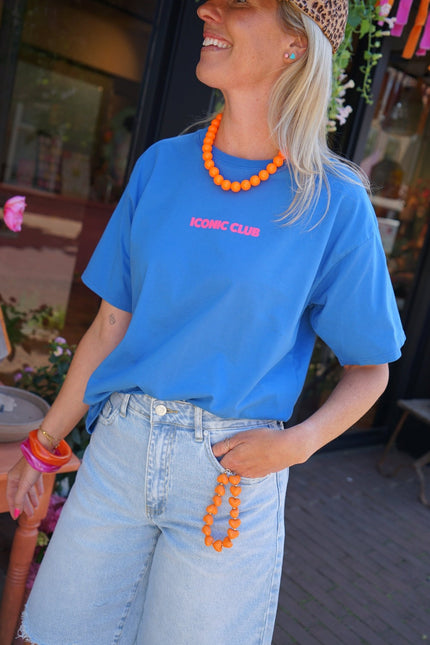 T - SHIRT ICONIC BLAUW - Hipishet