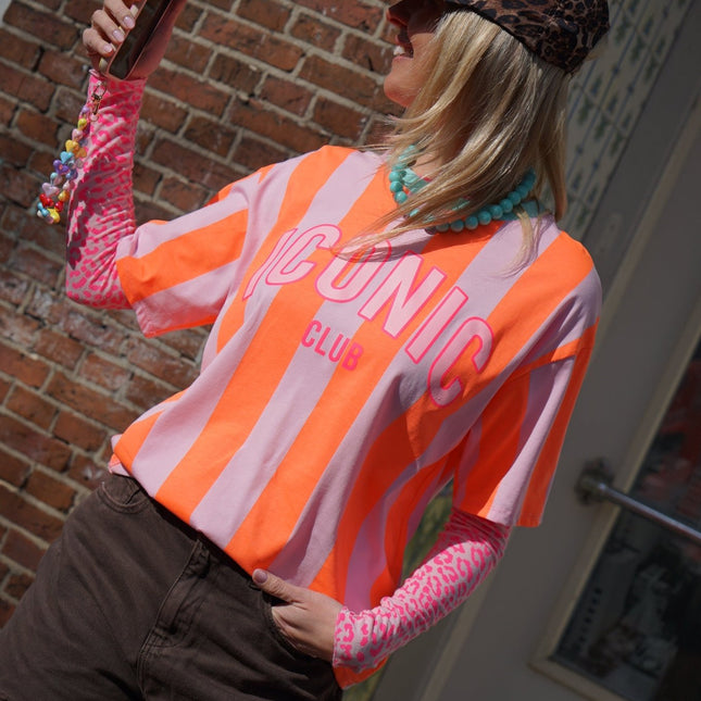 T - SHIRT ICONIC ORANJE ROZE - Hipishet
