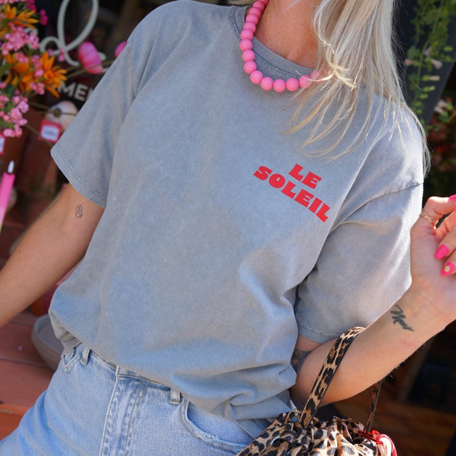 T - SHIRT LE SOLEIL GRIJS - Hipishet