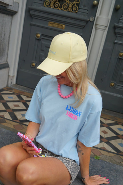 T - SHIRT LEMON VIBES BLAUW - Hipishet