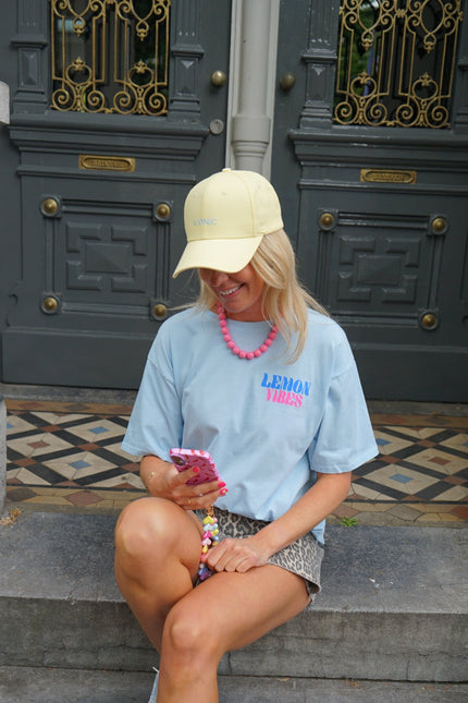 T - SHIRT LEMON VIBES BLAUW - Hipishet