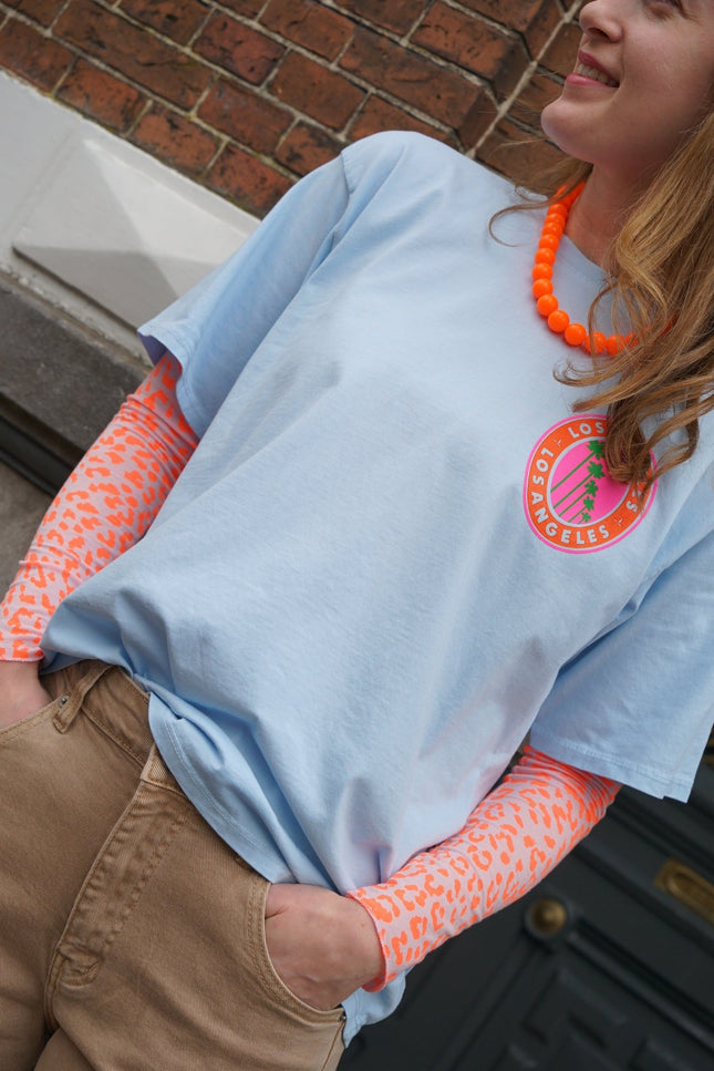 T - SHIRT LOS ANGELES BLAUW - Hipishet