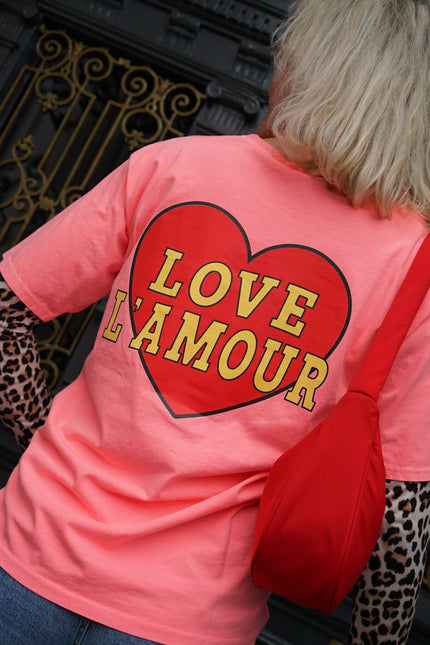 T - SHIRT LOVE L'AMOUR PEACH - Hipishet