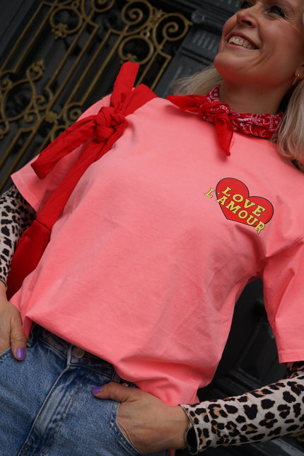 T - SHIRT LOVE L'AMOUR PEACH - Hipishet