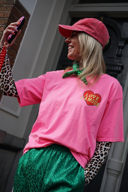 T - SHIRT LOVE L'AMOUR ROZE - Hipishet