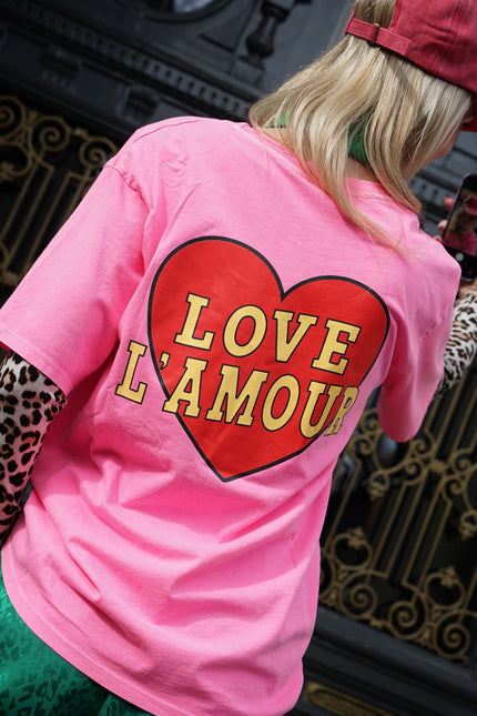 T - SHIRT LOVE L'AMOUR ROZE - Hipishet