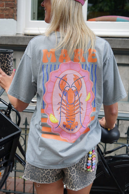 T - SHIRT MARE GRIJS - Hipishet