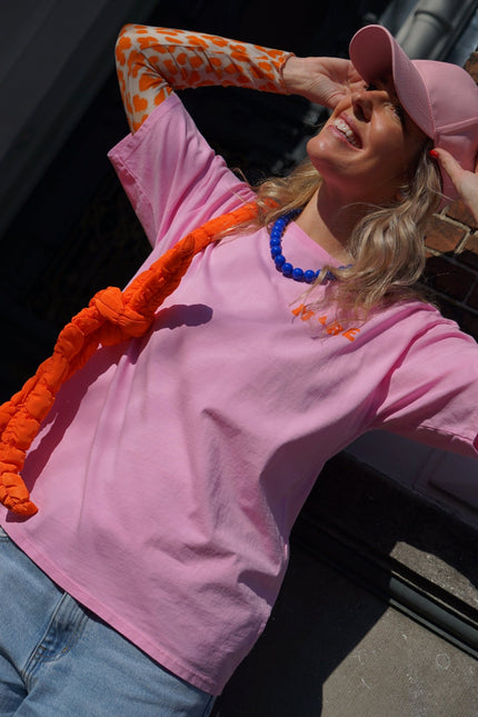 T - SHIRT MARE ROZE - Hipishet