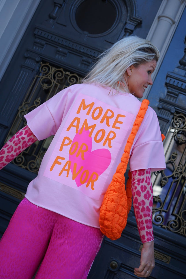 T - SHIRT MORE AMOR POR FAVOR ROZE - Hipishet