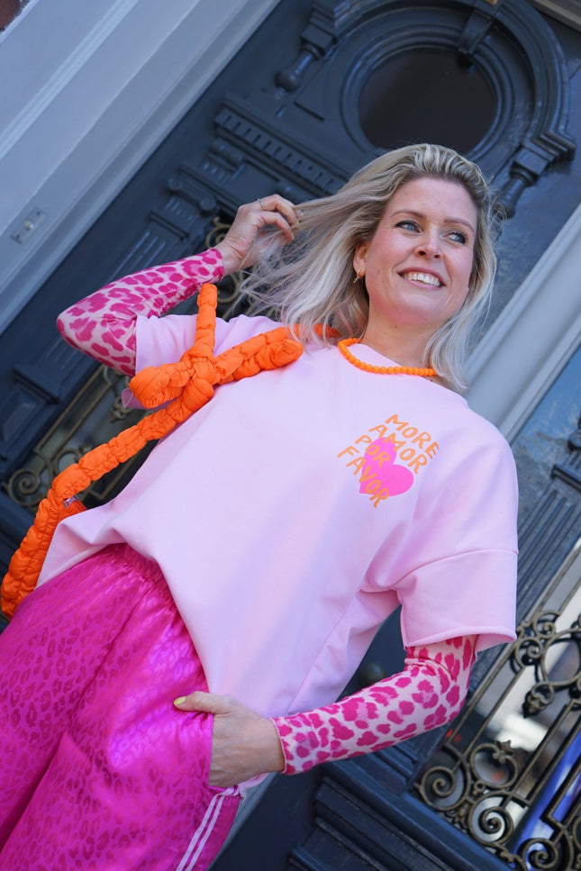 T - SHIRT MORE AMOR POR FAVOR ROZE - Hipishet