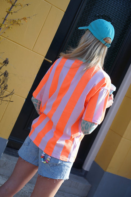 T - SHIRT ORANJE ROZE - Hipishet
