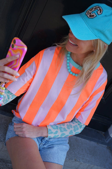 T - SHIRT ORANJE ROZE - Hipishet