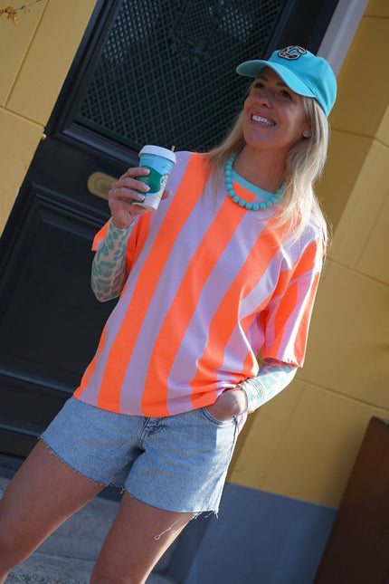 T - SHIRT ORANJE ROZE - Hipishet