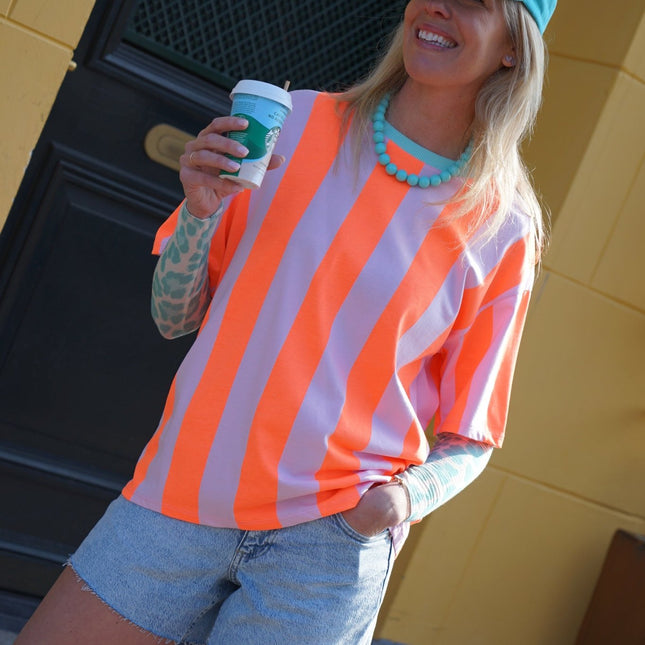 T - SHIRT ORANJE ROZE - Hipishet