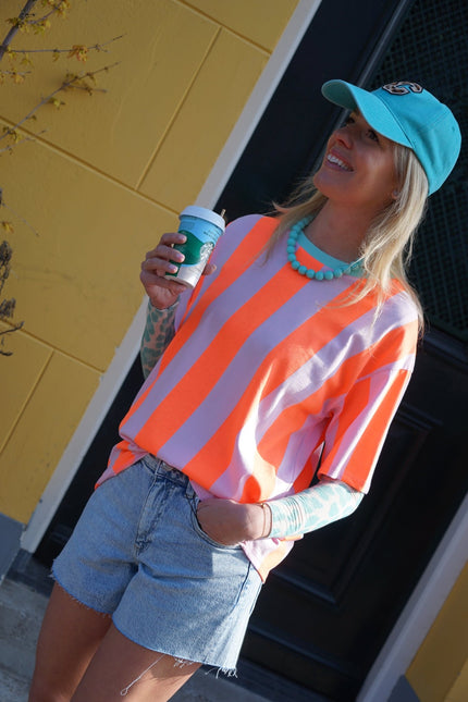 T - SHIRT ORANJE ROZE - Hipishet