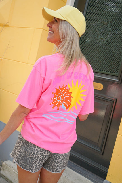 T-SHIRT OUT OF OFFICE ROZE - Hipishet