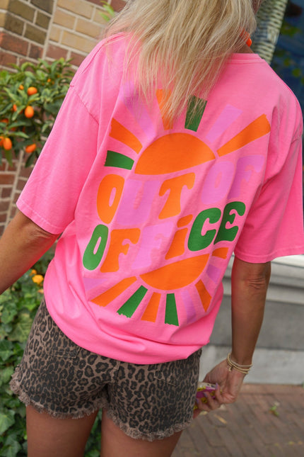 T-SHIRT OUT OF OFFICE ROZE - Hipishet