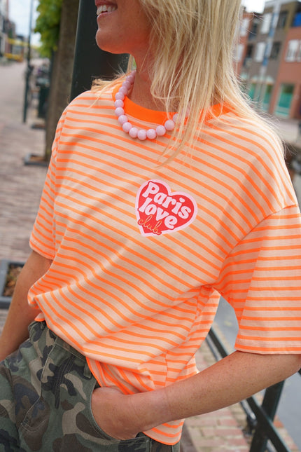 T - SHIRT PARIS LOVE ORANJE - Hipishet