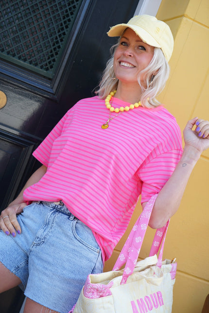 T - SHIRT STREEP FEM ROZE - Hipishet