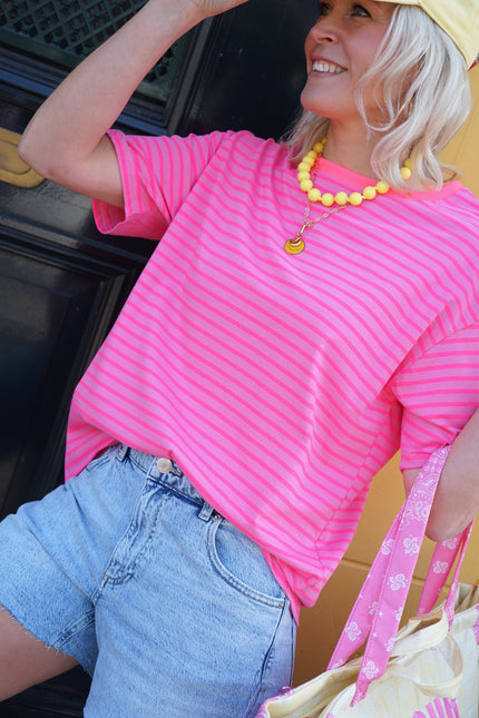 T - SHIRT STREEP FEM ROZE - Hipishet