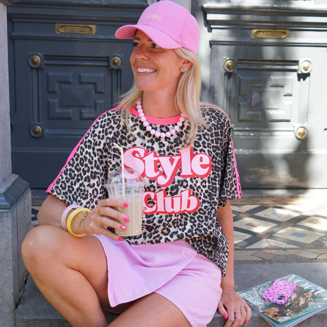 T - SHIRT STYLE CLUB LEOPARD ROZE - Hipishet