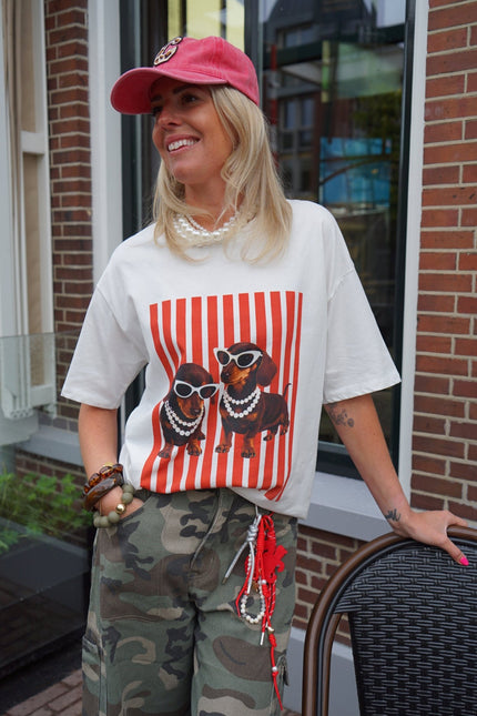 T - SHIRT TECKEL PAREL ROOD - Hipishet