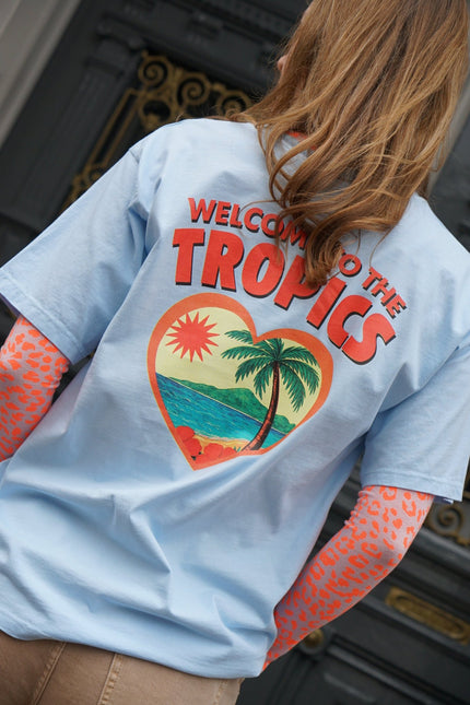 T - SHIRT TROPICS BLAUW - Hipishet
