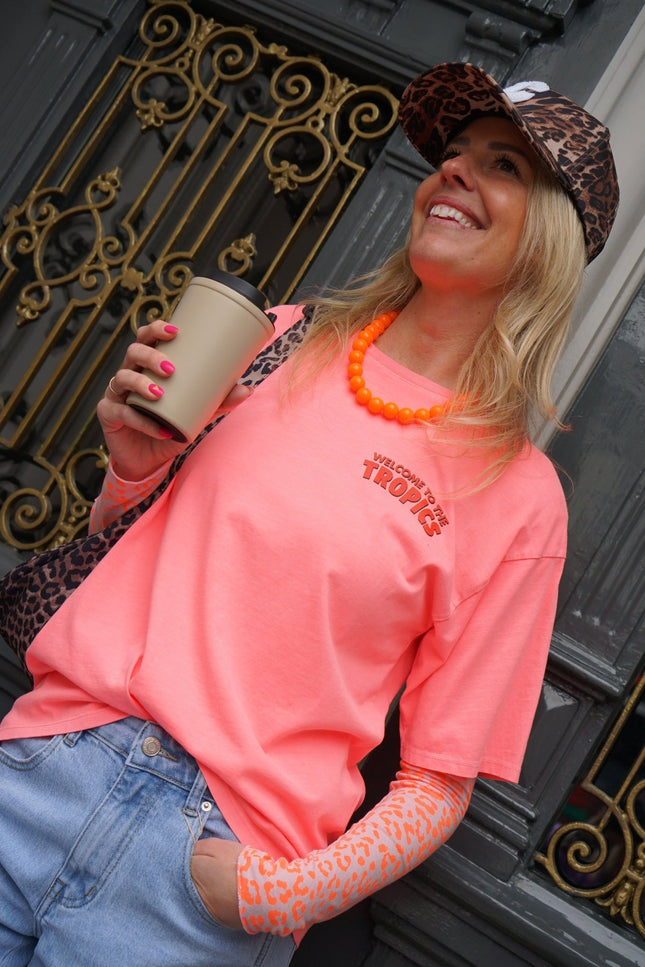 T - SHIRT TROPICS PEACH - Hipishet