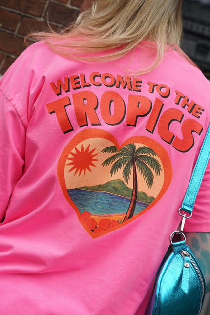 T - SHIRT TROPICS ROZE - Hipishet