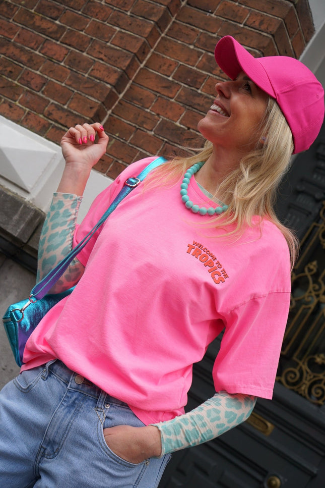 T - SHIRT TROPICS ROZE - Hipishet