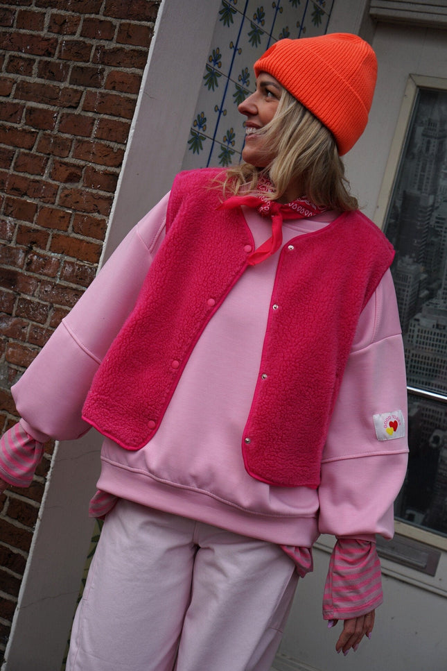 TEDDY GILET AMOUR FUCHSIA - Hipishet
