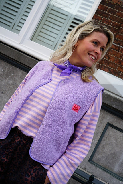 TEDDY GILET AMOUR LILA - Hipishet