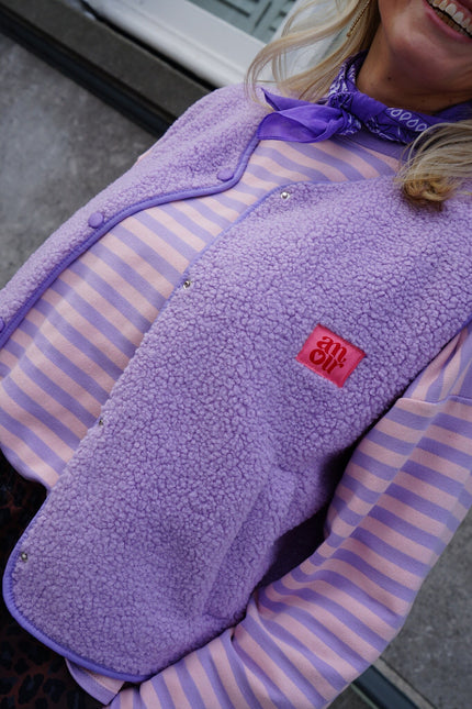TEDDY GILET AMOUR LILA - Hipishet