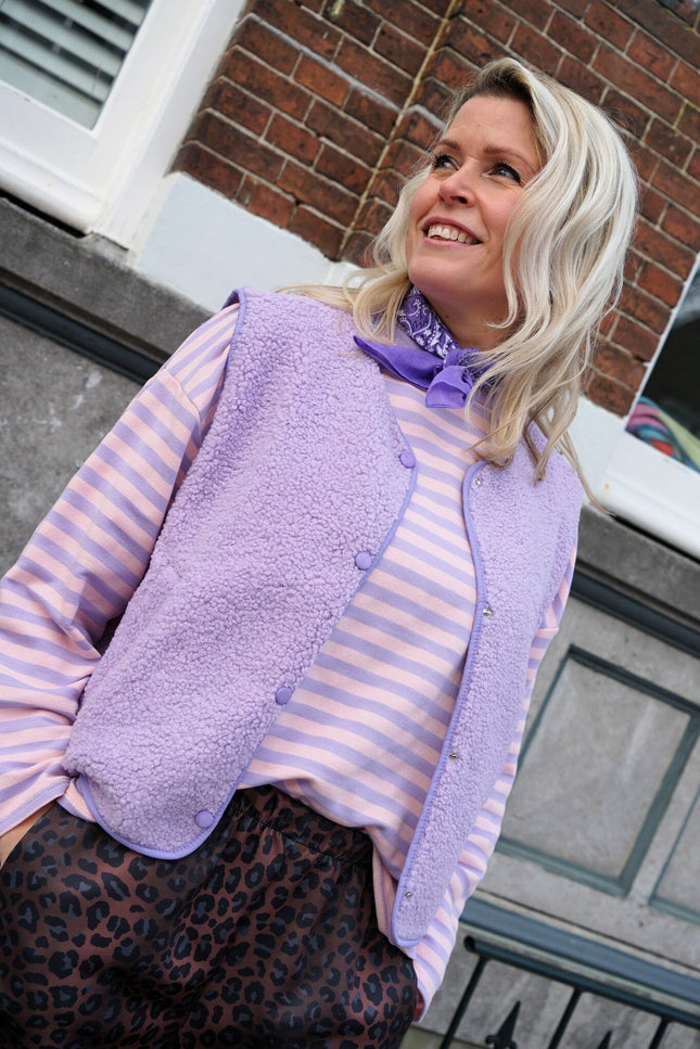 TEDDY GILET AMOUR LILA - Hipishet