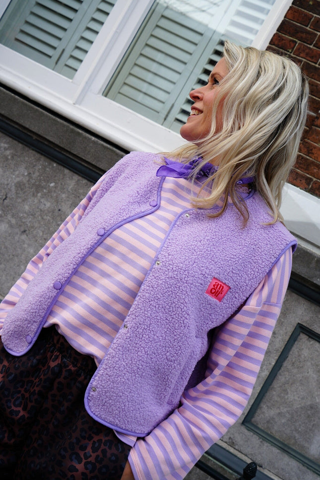 TEDDY GILET AMOUR LILA - Hipishet