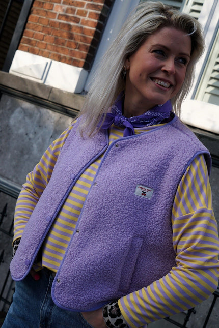 TEDDY GILET CHERRY LILA - Hipishet