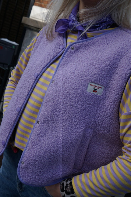 TEDDY GILET CHERRY LILA - Hipishet