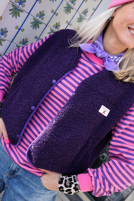 TEDDY GILET CHERRY PAARS - Hipishet