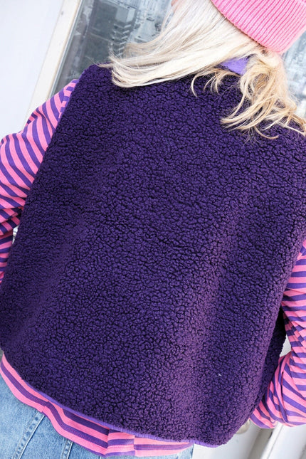 TEDDY GILET CHERRY PAARS - Hipishet