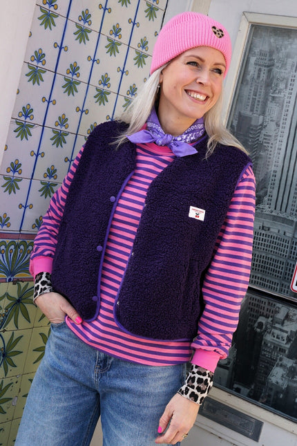 TEDDY GILET CHERRY PAARS - Hipishet