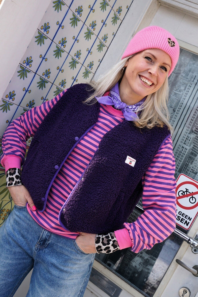 TEDDY GILET CHERRY PAARS - Hipishet