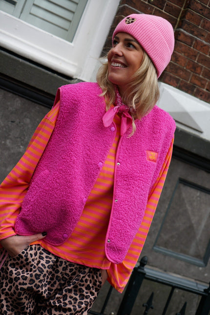 TEDDY GILET OUT OF OFFICE FUCHSIA - Hipishet