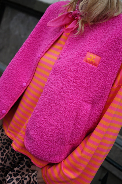 TEDDY GILET OUT OF OFFICE FUCHSIA - Hipishet