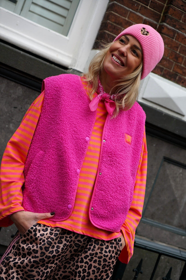 TEDDY GILET OUT OF OFFICE FUCHSIA - Hipishet