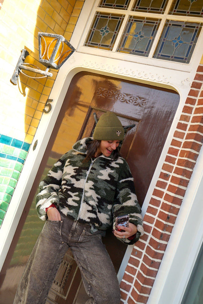 TEDDY JACKET MIRJAM ARMY - Hip is het