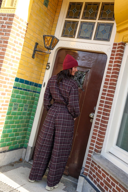 WIDE LEG BROEK AMIE BORDEAUX - Hip is het