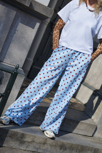 WIJDE BROEK DOTS BLAUW - Hipishet